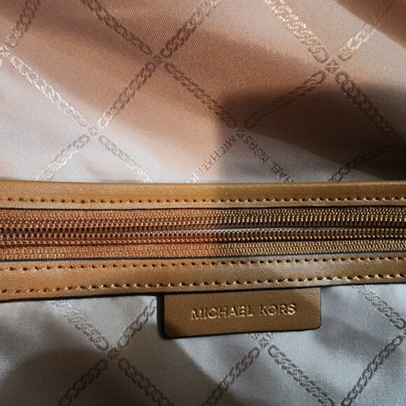 Michael Kors Chocolate Signature Computer Backpack with Leather Trim - Picture 7 of 9